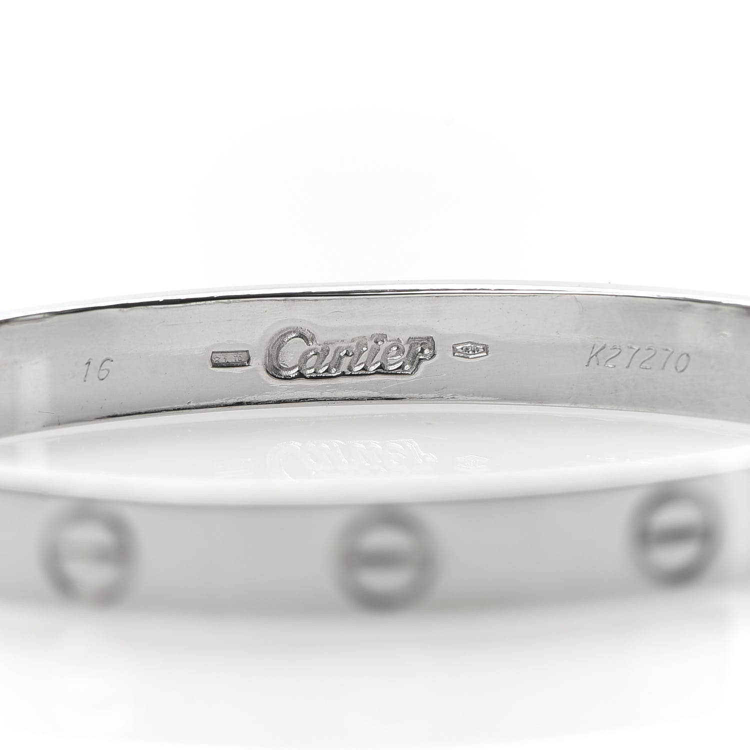 Cartier 18K White Gold LOVE Bracelet 16 5 of 8
