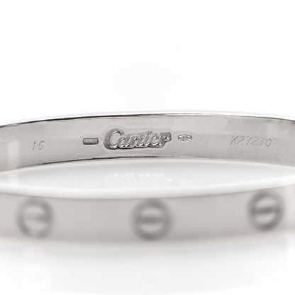 Cartier 18K White Gold LOVE Bracelet 16 5 of 8