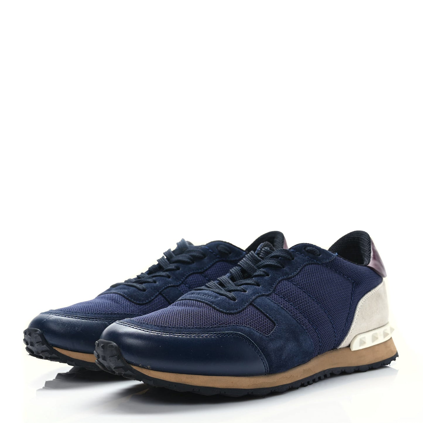 Nylon Suede Mens Rockrunner Sneakers 42 Navy