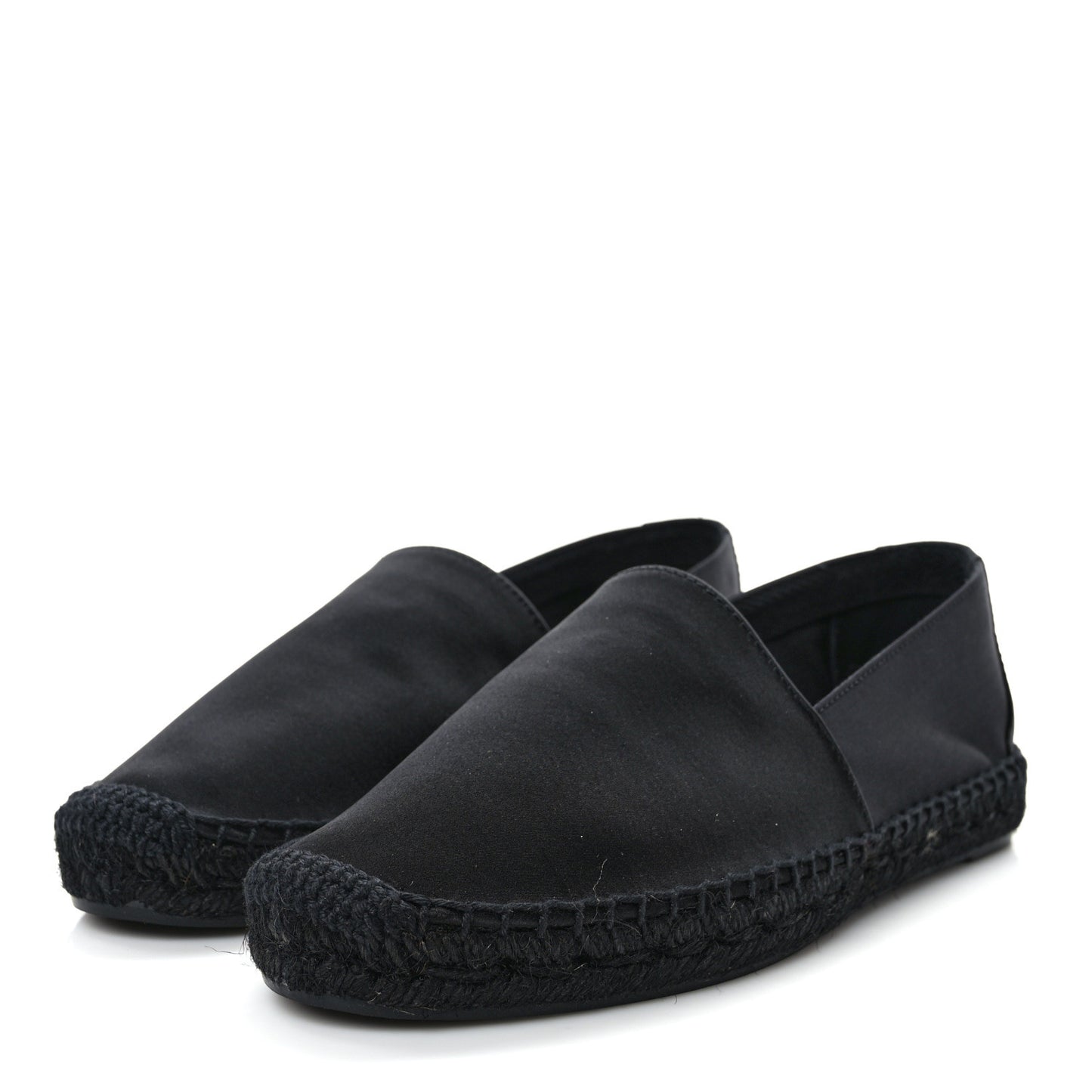 Crepe Satin Elba Espadrilles 38.5 Black