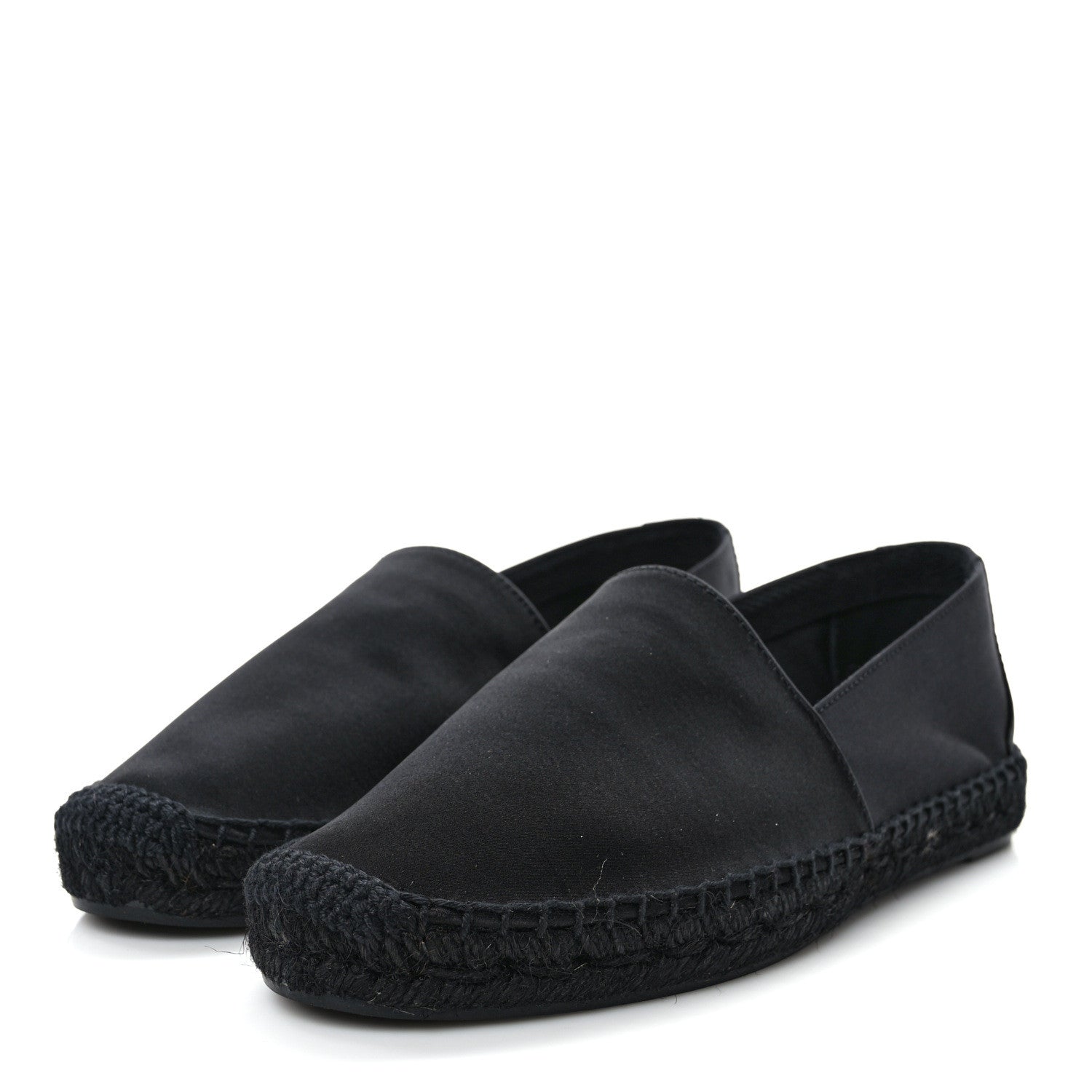 Saint Laurent Crepe Satin Elba Espadrilles 38.5 Black 3 of 9