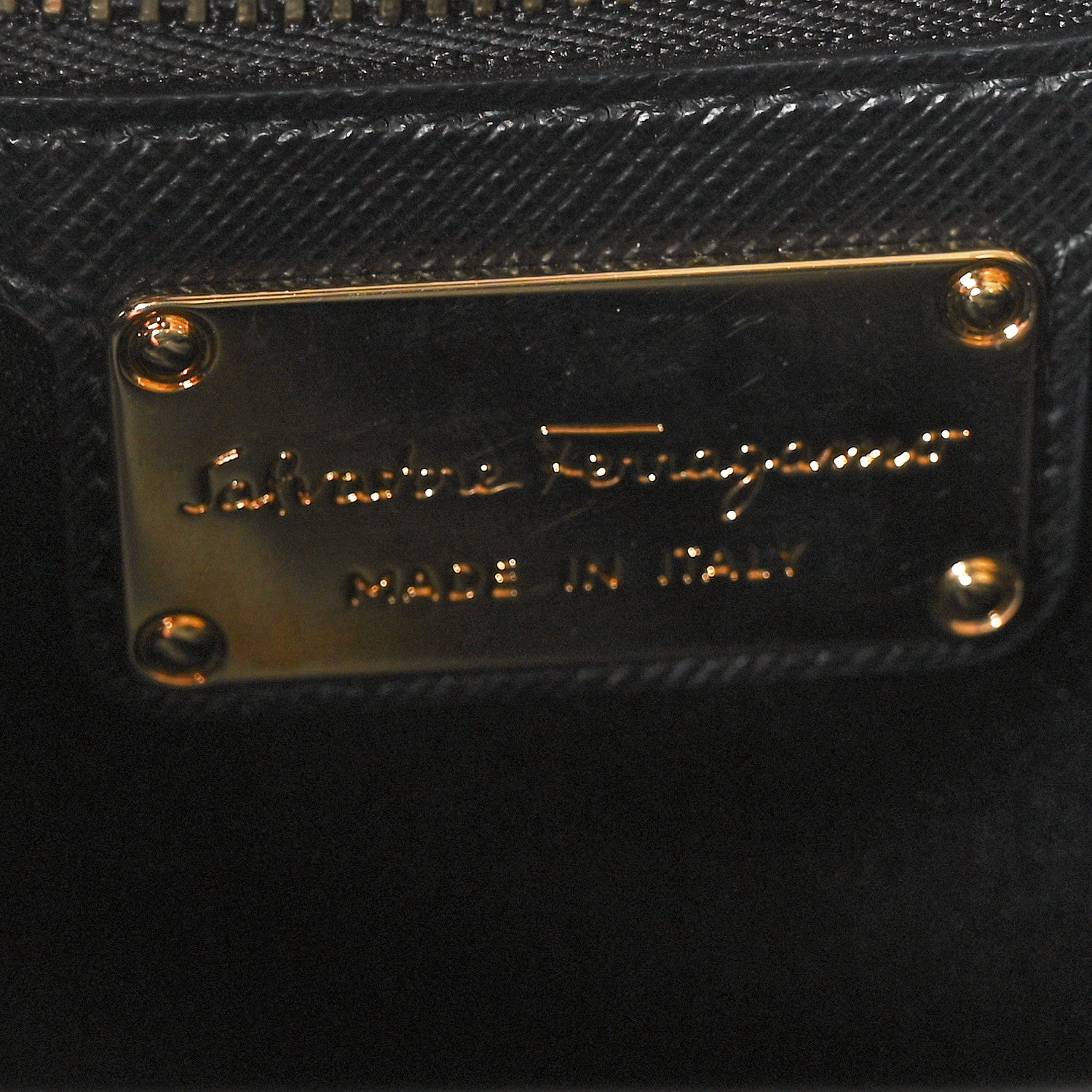 Salvatore Ferragamo Printed Calfskin Vara Bow Chain Tote Black 6 of 9