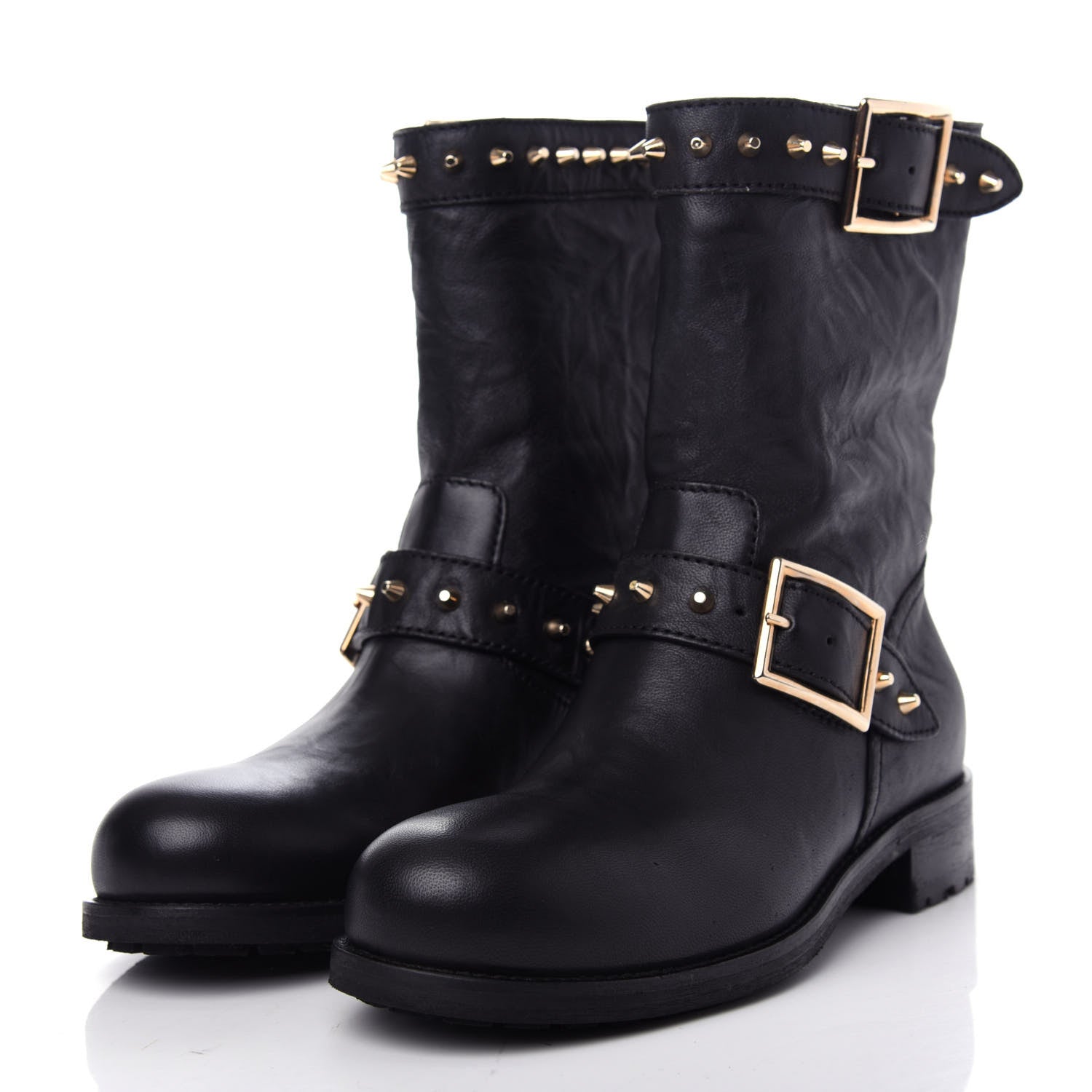 Jimmy Choo Studded Dash Biker Boots 36.5 Black 3 of 9