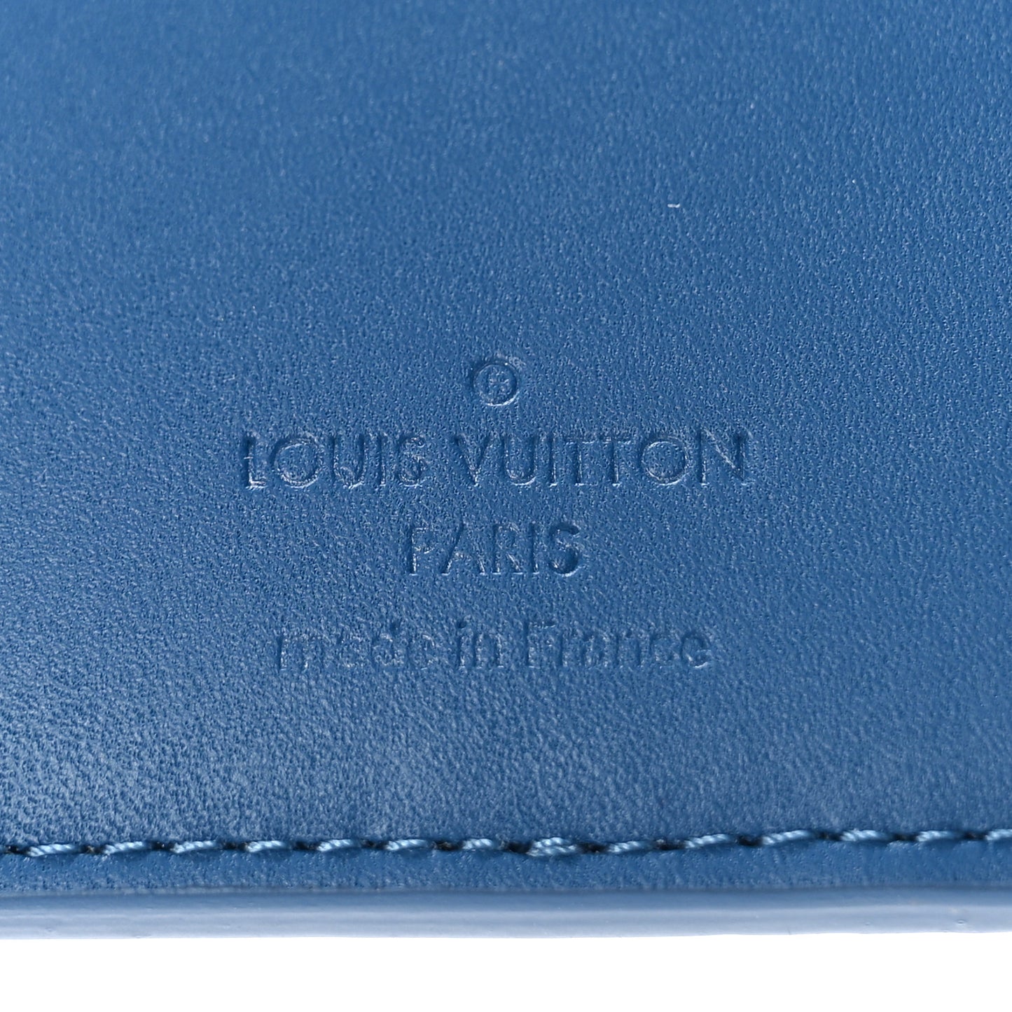 Faded Calfskin Monogram Pocket Organizer Denim Blue