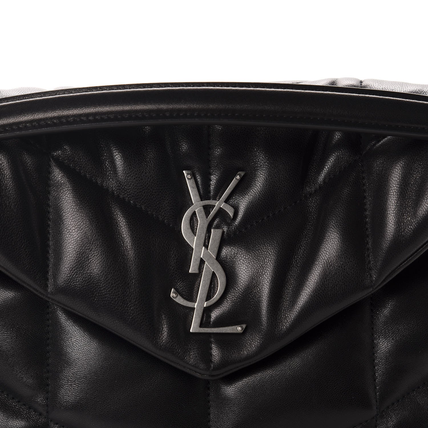 Saint Laurent Lambskin Quilted Small Loulou Puffer Monogram Chain Satchel Black 11 of 11