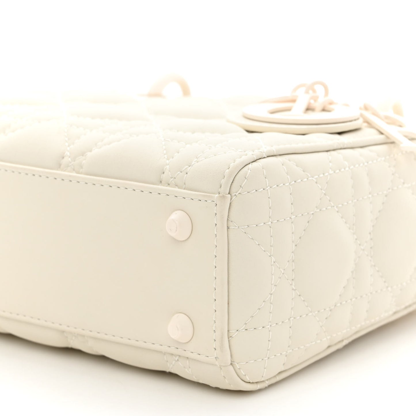 Ultra Matte Calfskin Cannage Mini Lady Dior White