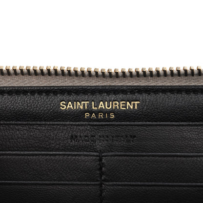 Saint Laurent Metallic Calfskin Continental Zip Around Wallet Silver 6 of 6