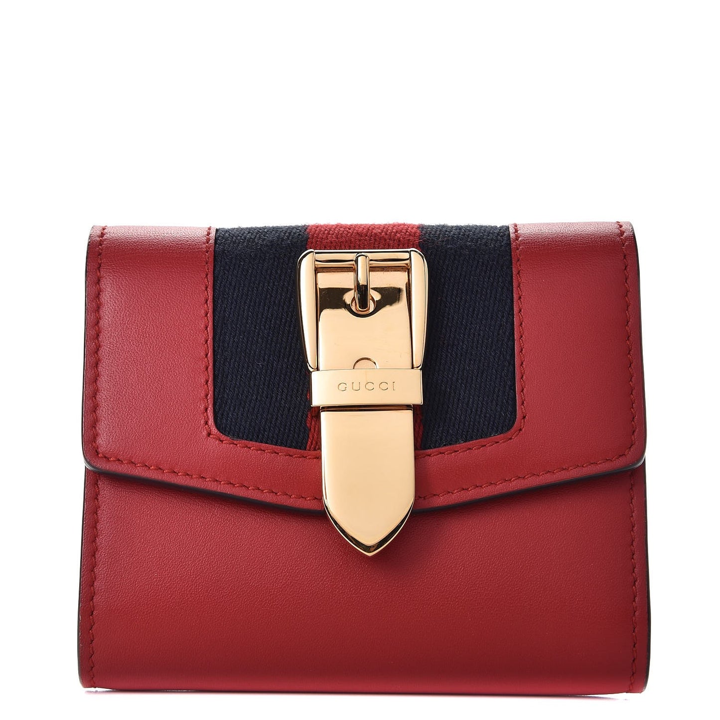 Calfskin Sylvie Wallet Hibiscus Red