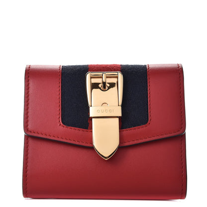 Gucci Calfskin Sylvie Wallet Hibiscus Red 1 of 8