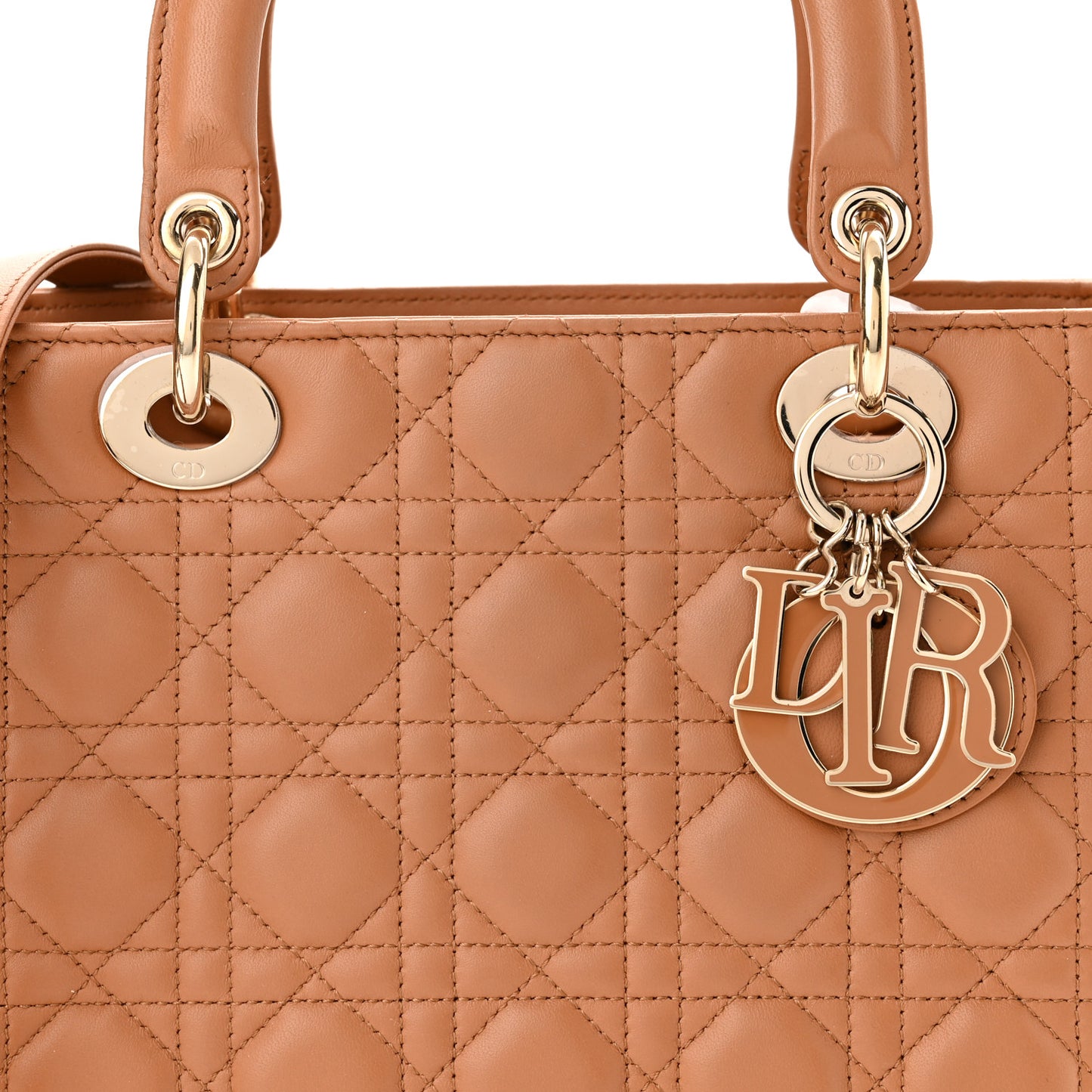 Lambskin Cannage Medium Lady Dior Amber