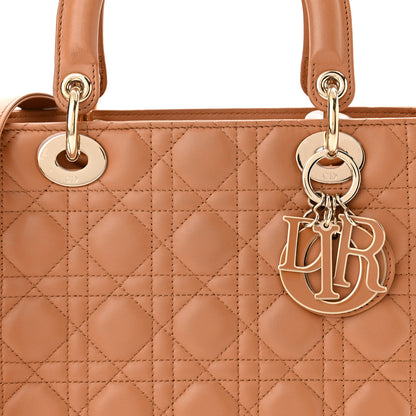 Christian Dior Lambskin Cannage Medium Lady Dior Amber 8 of 12