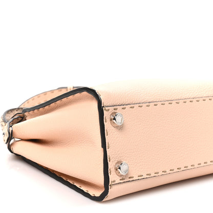 Fendi Cuoio Romano Snakeskin Selleria Mini Peekaboo Iconic Satchel Rosa Plaster 7 of 8