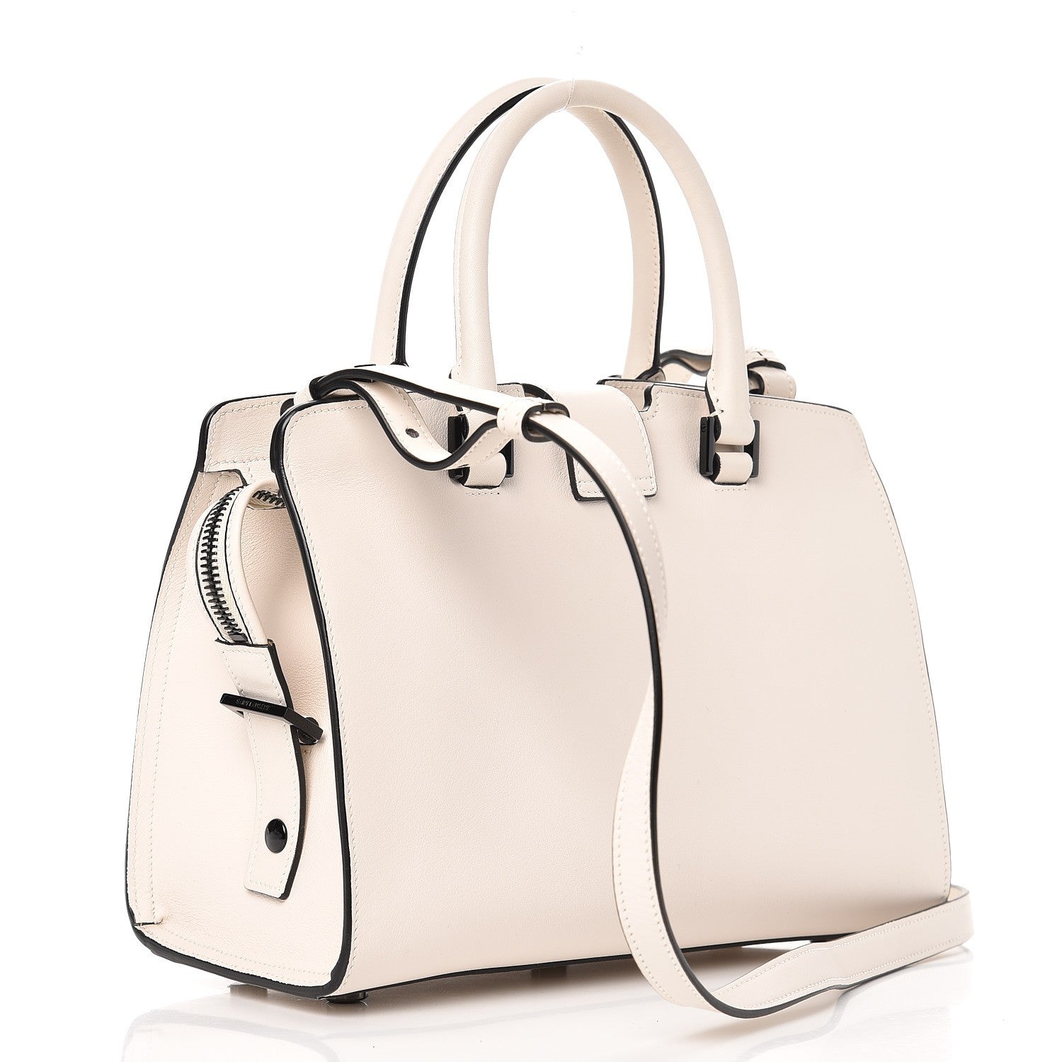 Saint Laurent Calfskin Monogram Baby Cabas Dove White 4 of 8