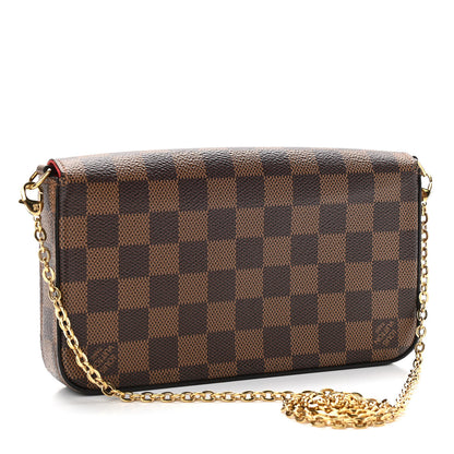 Louis Vuitton Damier Ebene Pochette Felicie Chain Wallet 3 of 11
