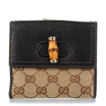 Gucci Monogram Bamboo French Wallet Dark Brown 1 of 7