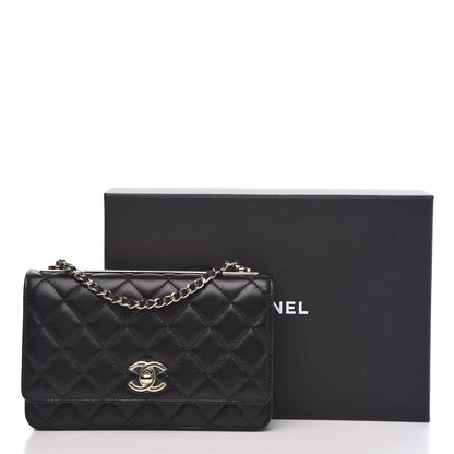 Chanel Lambskin Quilted Trendy CC Wallet On Chain WOC Black 13 of 13