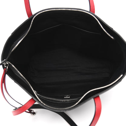 MCM Calfskin Ottomar Monogram Medium Klara Shopper Tote Black 5 of 12