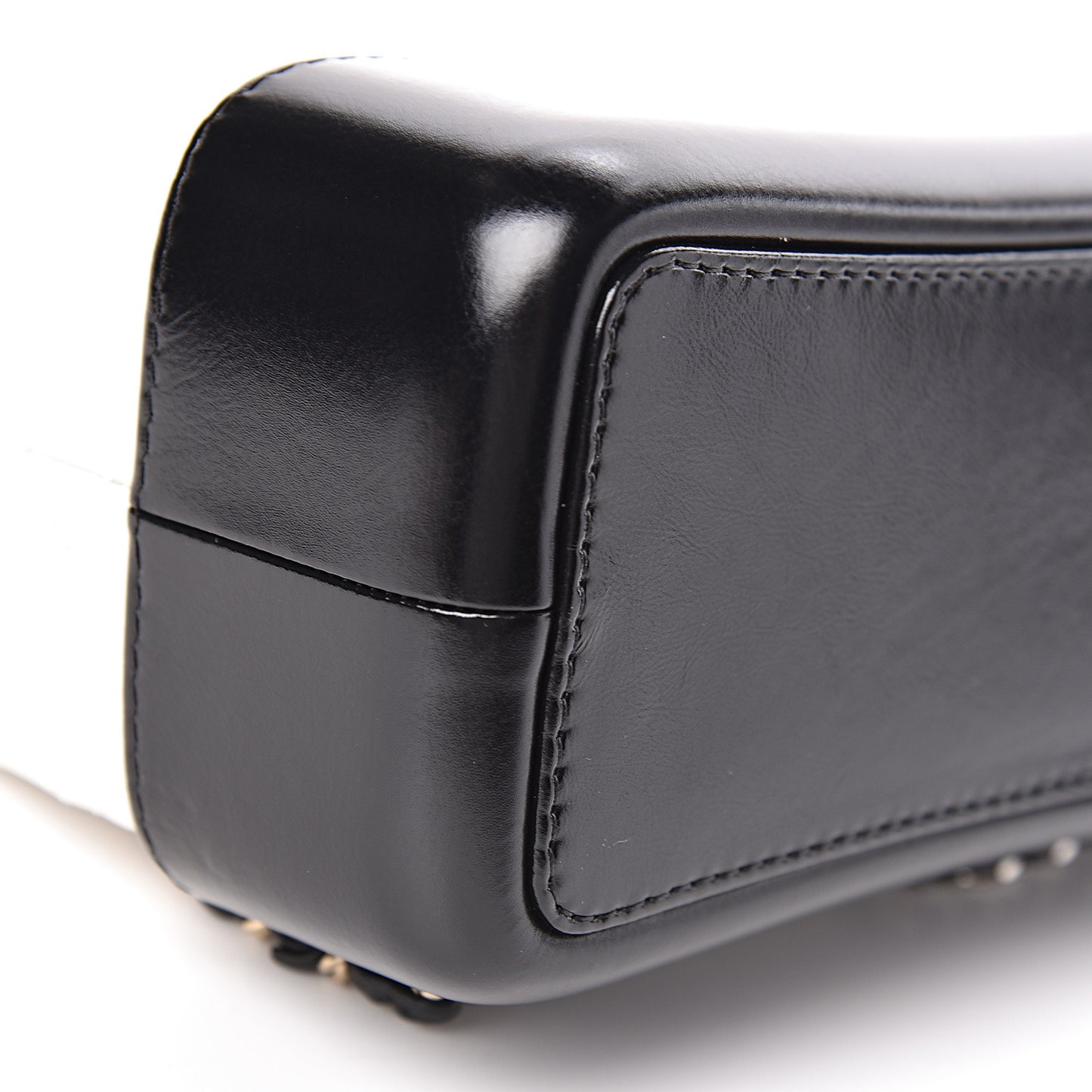 Aged Calfskin Quilted Small Gabrielle Backpack Black White