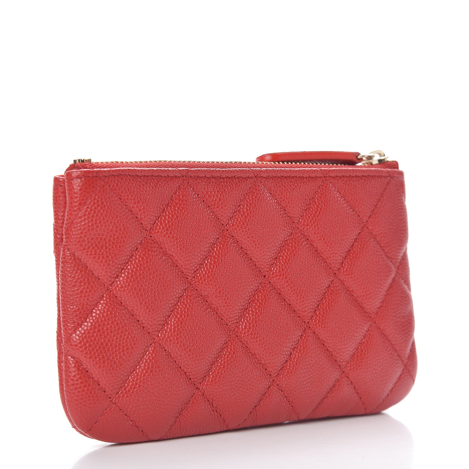 Chanel Caviar Quilted Small Cosmetic Case Red 3 of 9