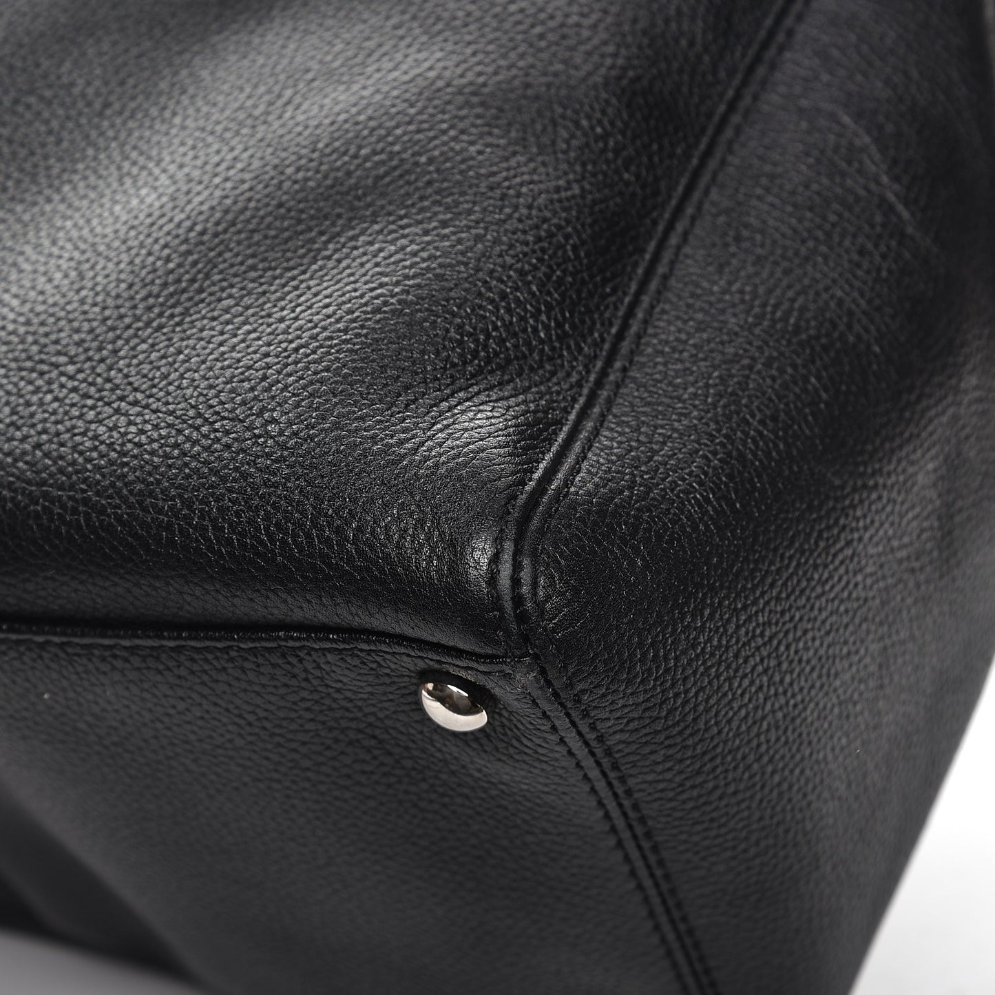 Calfskin Cerf Executive Shopper Tote Black