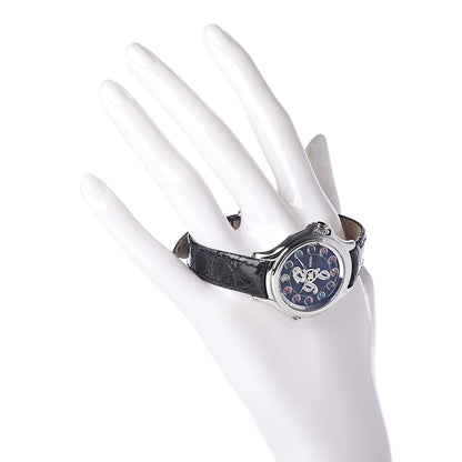Fendi Stainless Steel Calfskin Diamond Topaz 33mm Crazy Carats Rotating Gem Quartz Watch Black 2 of 11