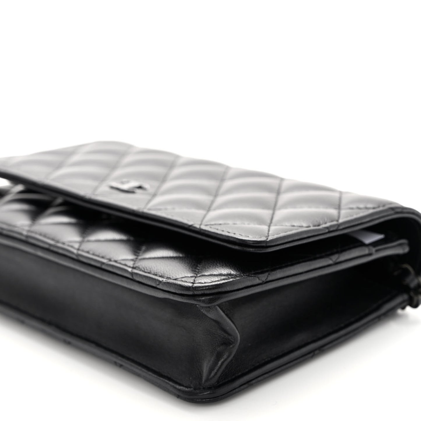 Lambskin Quilted Wallet On Chain WOC So Black