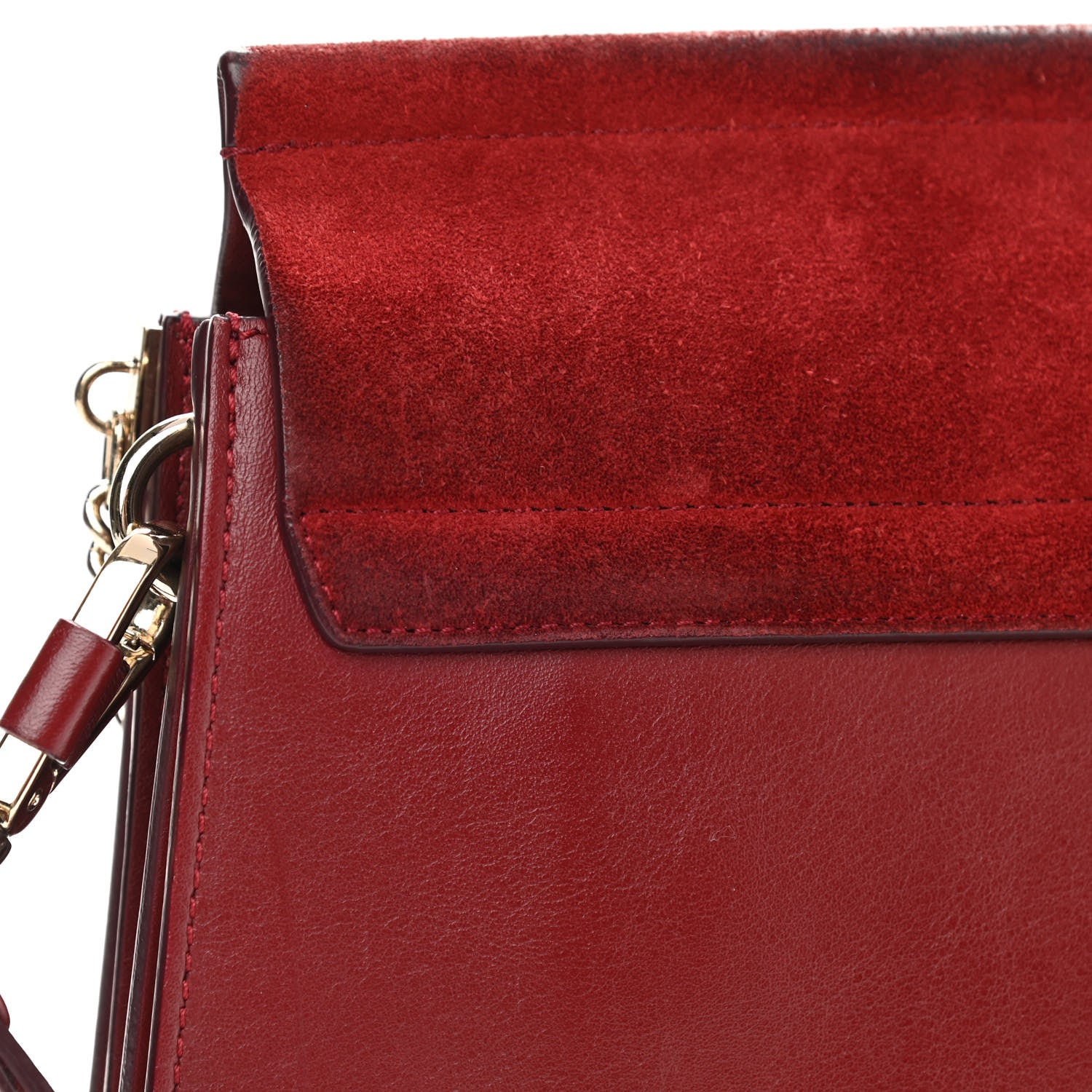 Chloe Calfskin Suede Medium Faye Shoulder Bag Plum Purple 10 of 12