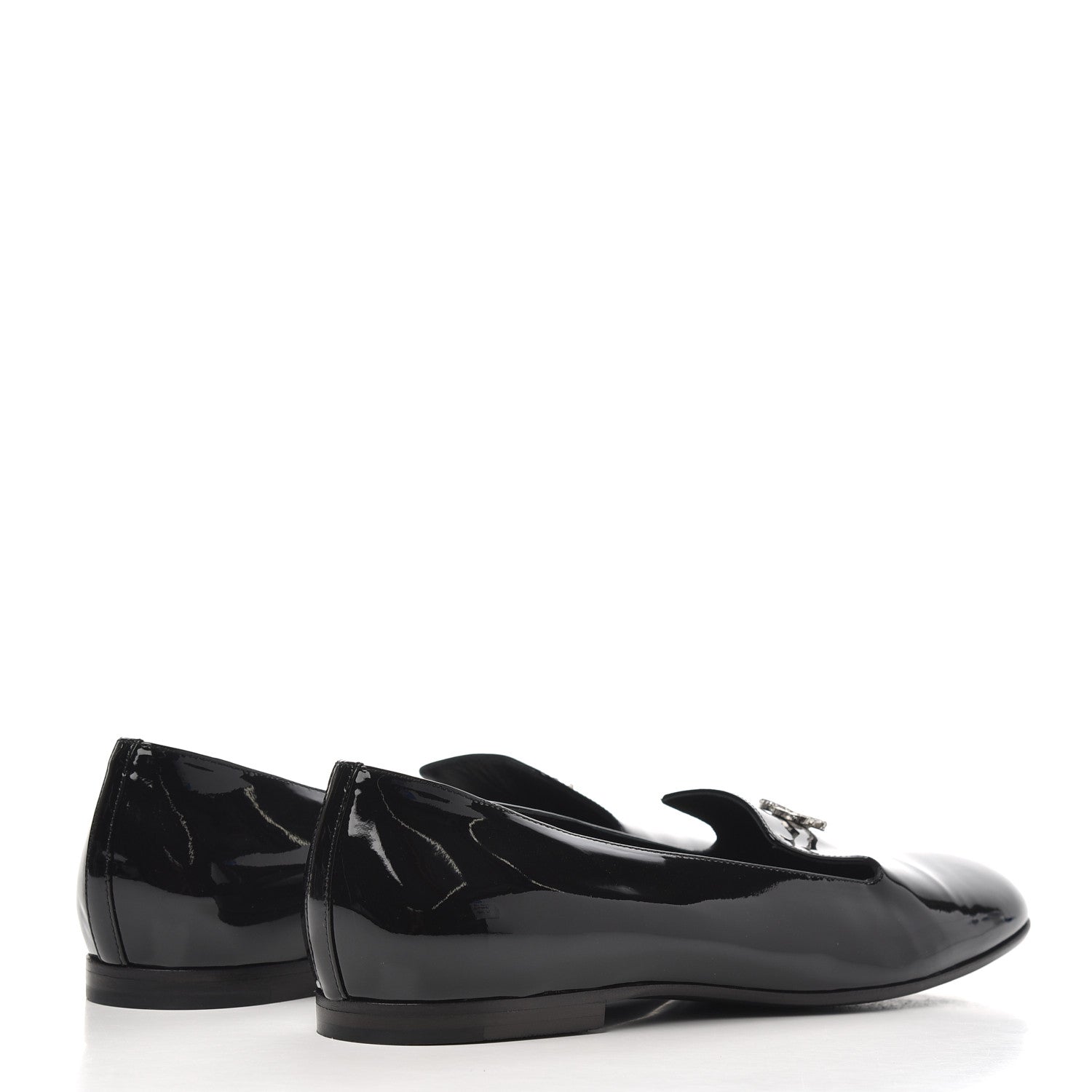Chanel Patent CC Mocassin Loafers 38 Black 4 of 12