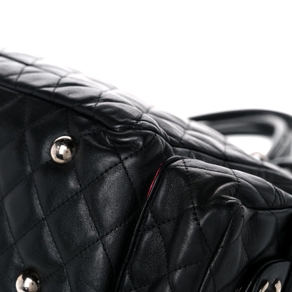 Chanel Calfskin Quilted Large Cambon Multipocket Reporter Black White 11 of 18
