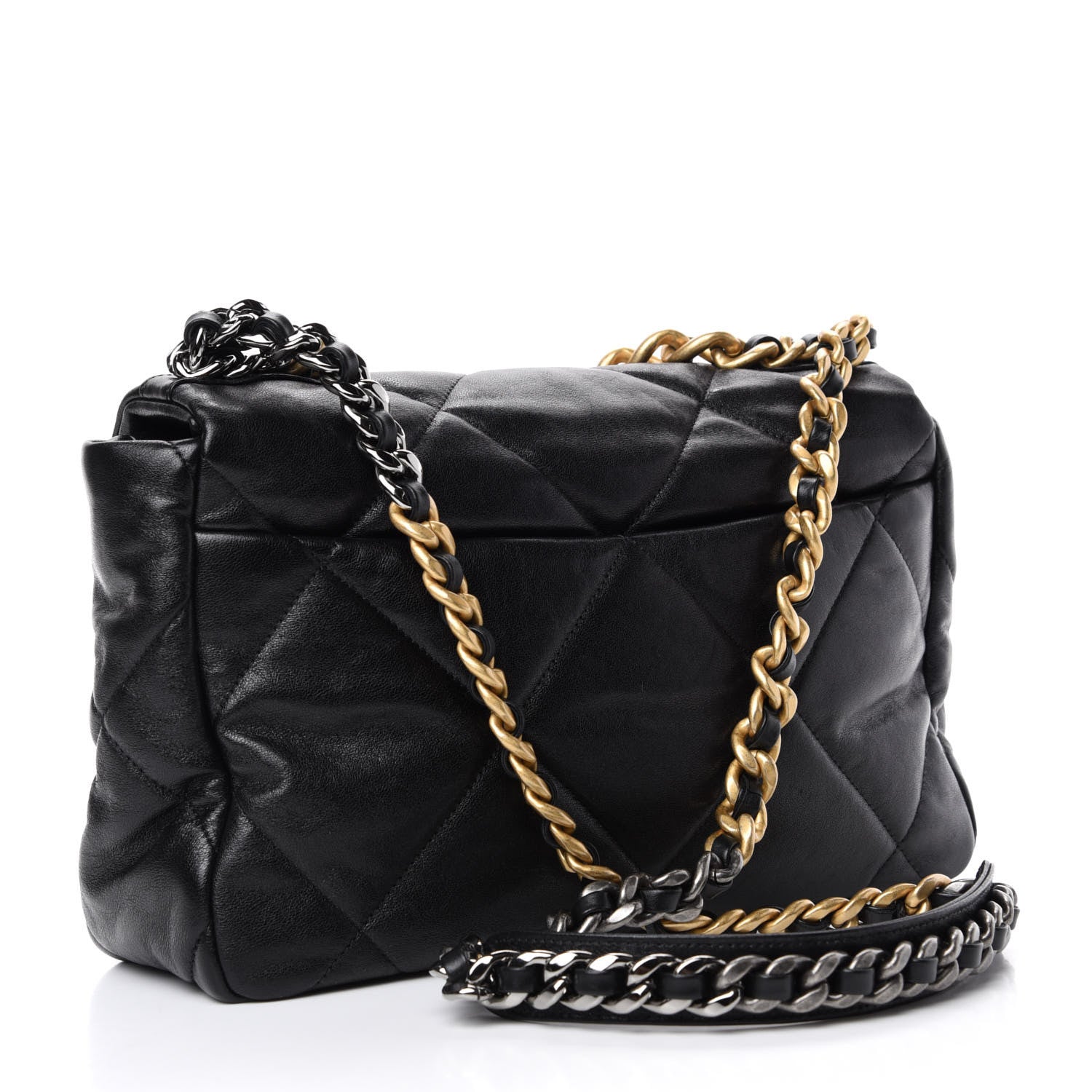 Chanel Lambskin Quilted Large 19 Flap Black 3 of 10