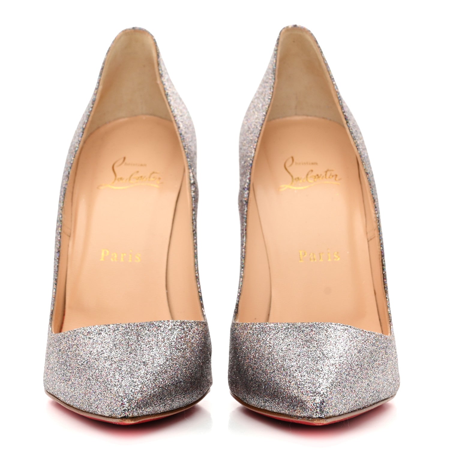Christian Louboutin Glitter Pigalle Follies Dragonfly 85 Pumps 39.5 Silver 3 of 8