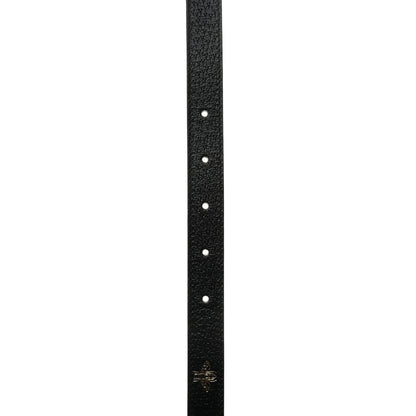 Gucci Textured Dollar Calfskin Bees And Stars Print Womens 20mm Belt 100 40 Black Gold 3 of 6