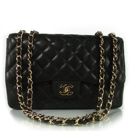 Caviar Jumbo Flap Black