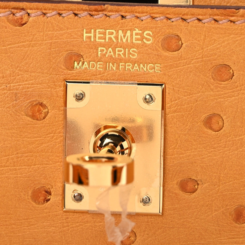 Hermes Ostrich Kelly Sellier 25 Saffron 6 of 10