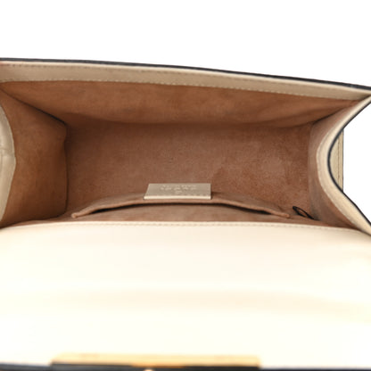 Gucci Calfskin Floral Embroidered Small Padlock Shoulder Bag White 5 of 26