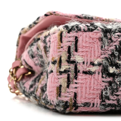 Chanel Tweed Houndstooth Quilted Medium Flap Pink Black Beige Ecru 9 of 12