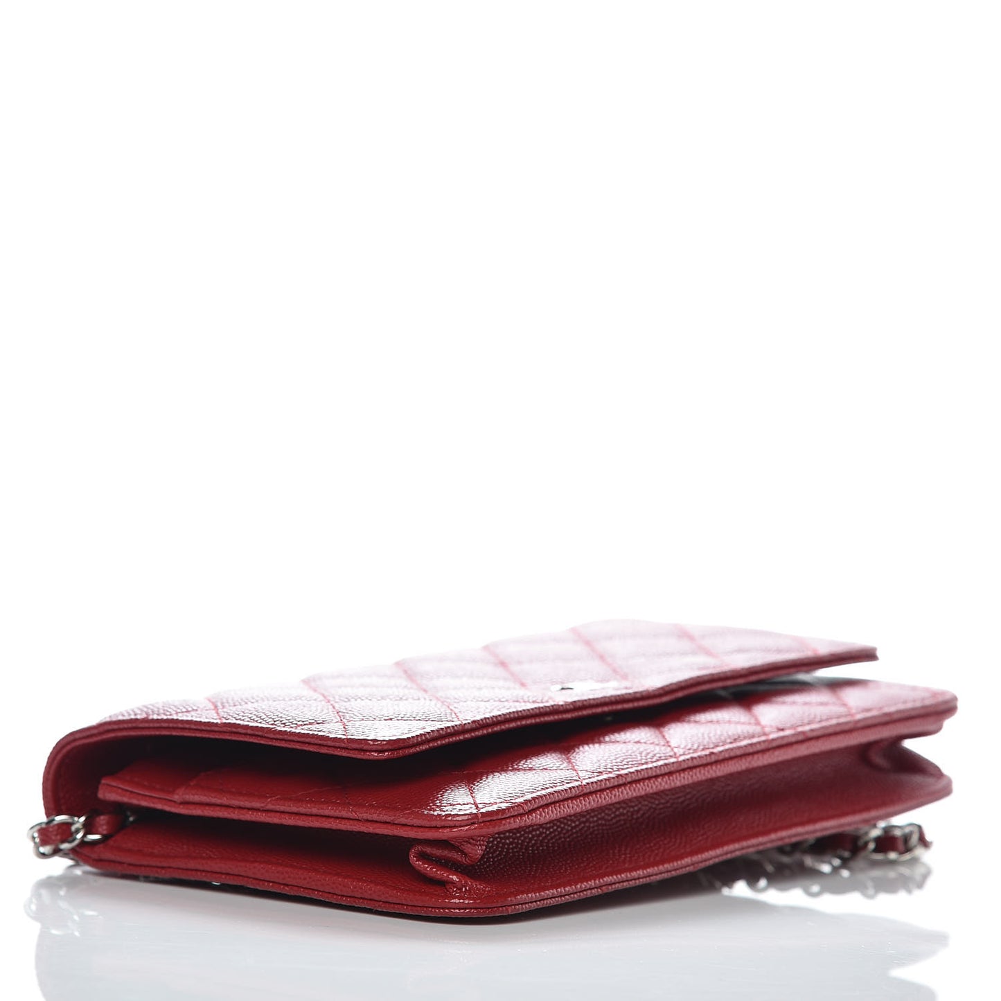 Caviar Quilted Wallet On Chain WOC Dark Red