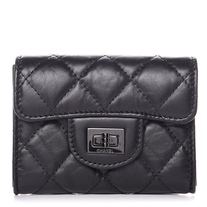 Chanel Aged Calfskin Quilted Reissue Flap Card Holder Wallet So Black 1 of 9