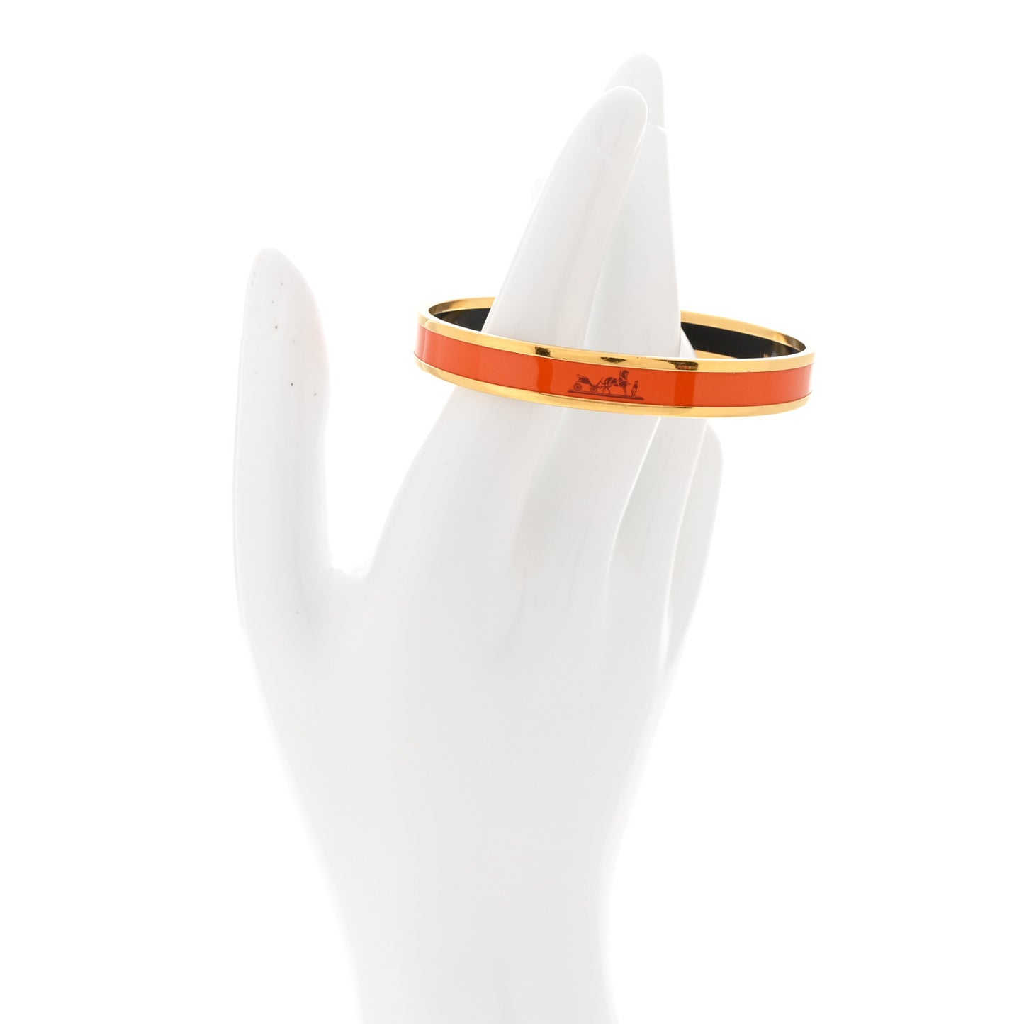 Enamel Printed Narrow Caleche Bracelet 70 Orange