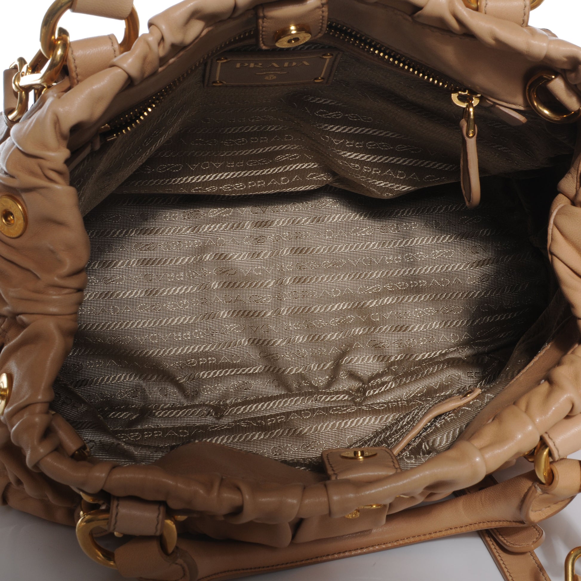Prada Nappa Gaufre Tote Cuoio 10 of 10