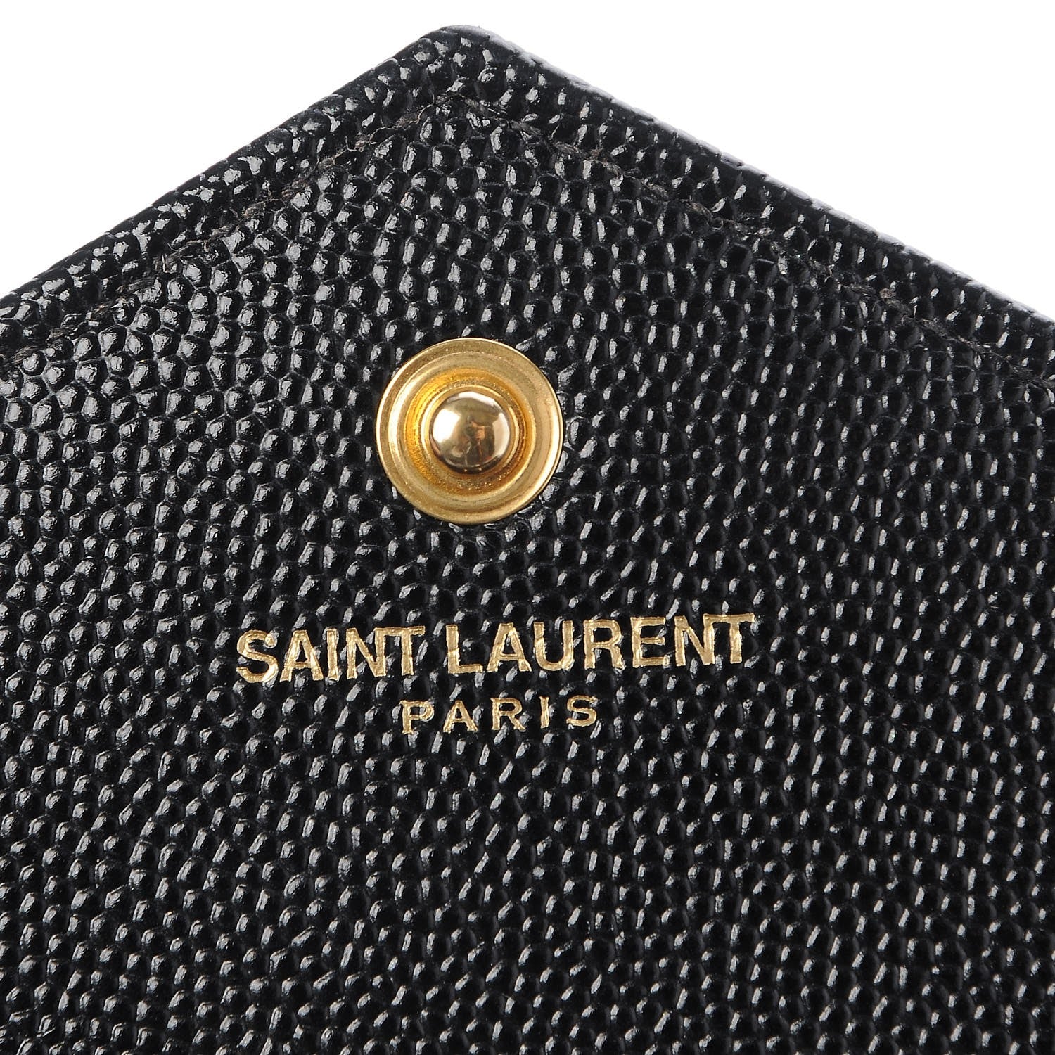 Saint Laurent Grain De Poudre Matelasse Chevron Monogram Chain Wallet Black 7 of 10
