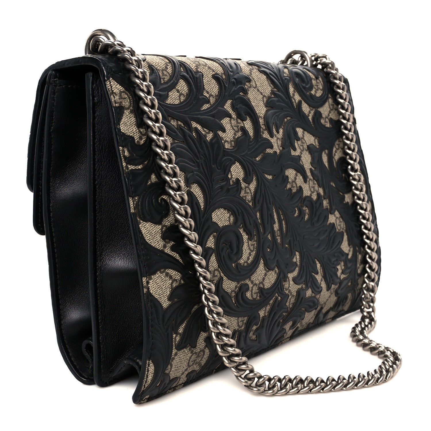 Gucci GG Supreme Monogram Arabesque Medium Dionysus Shoulder Bag Black 3 of 10