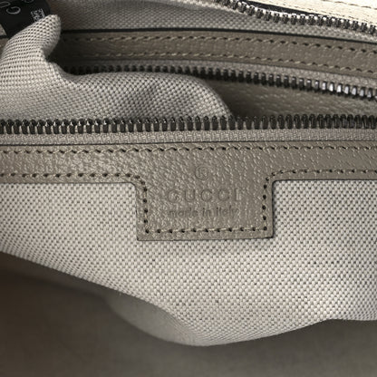 Gucci GG Supreme Monogram Textured Dollar Calfskin Web Small Ophidia Half Moon Hobo Beige Mystic White Oatmeal 7 of 11