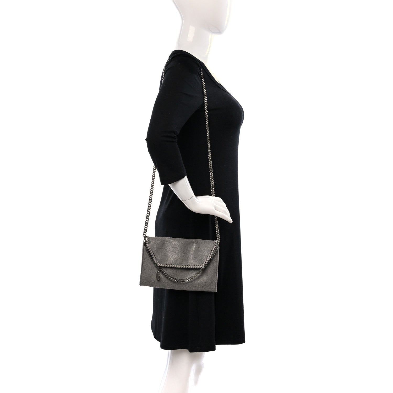 Stella McCartney Shaggy Deer Mini Falabella Crossbody Bag Grey 2 of 8