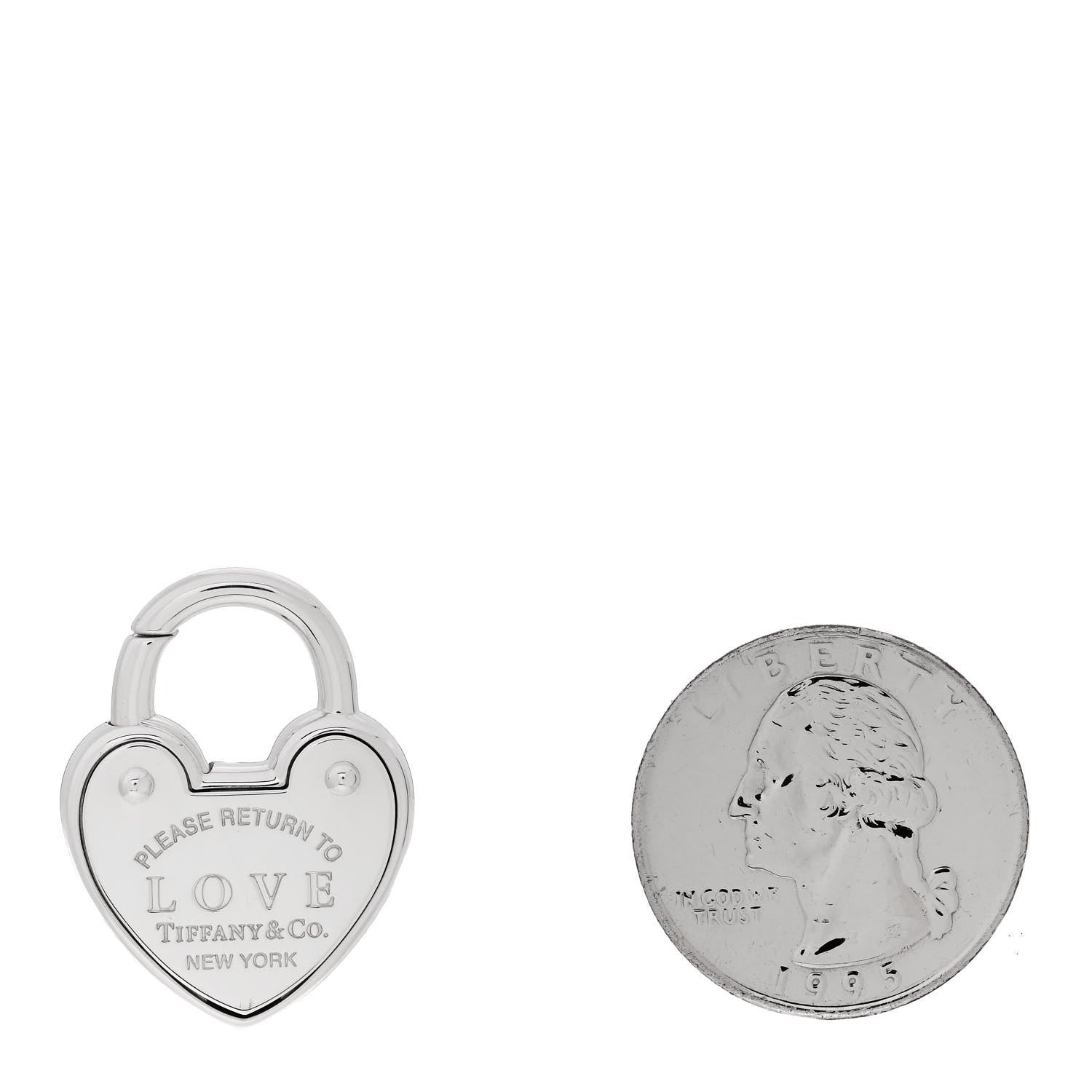 Tiffany Sterling Silver Return to Love Heart Lock Charm 2 of 6