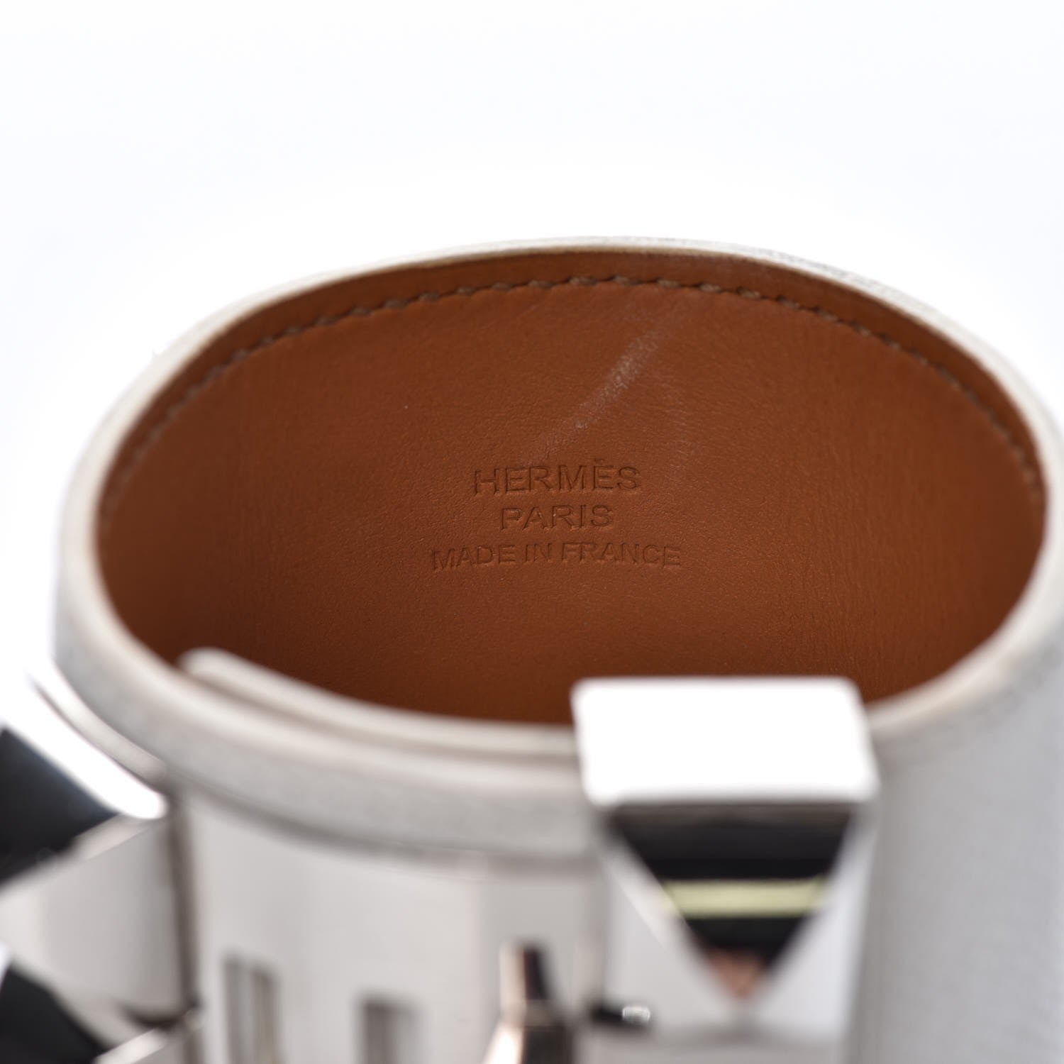 Hermes Epsom Collier de Chien CDC Bracelet S White 4 of 10