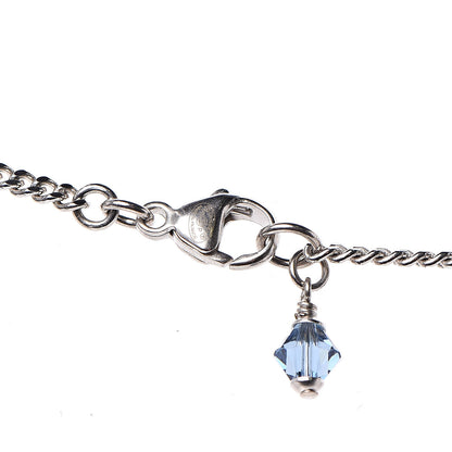 Chanel Crystal Baguette CC Necklace Blue 4 of 5