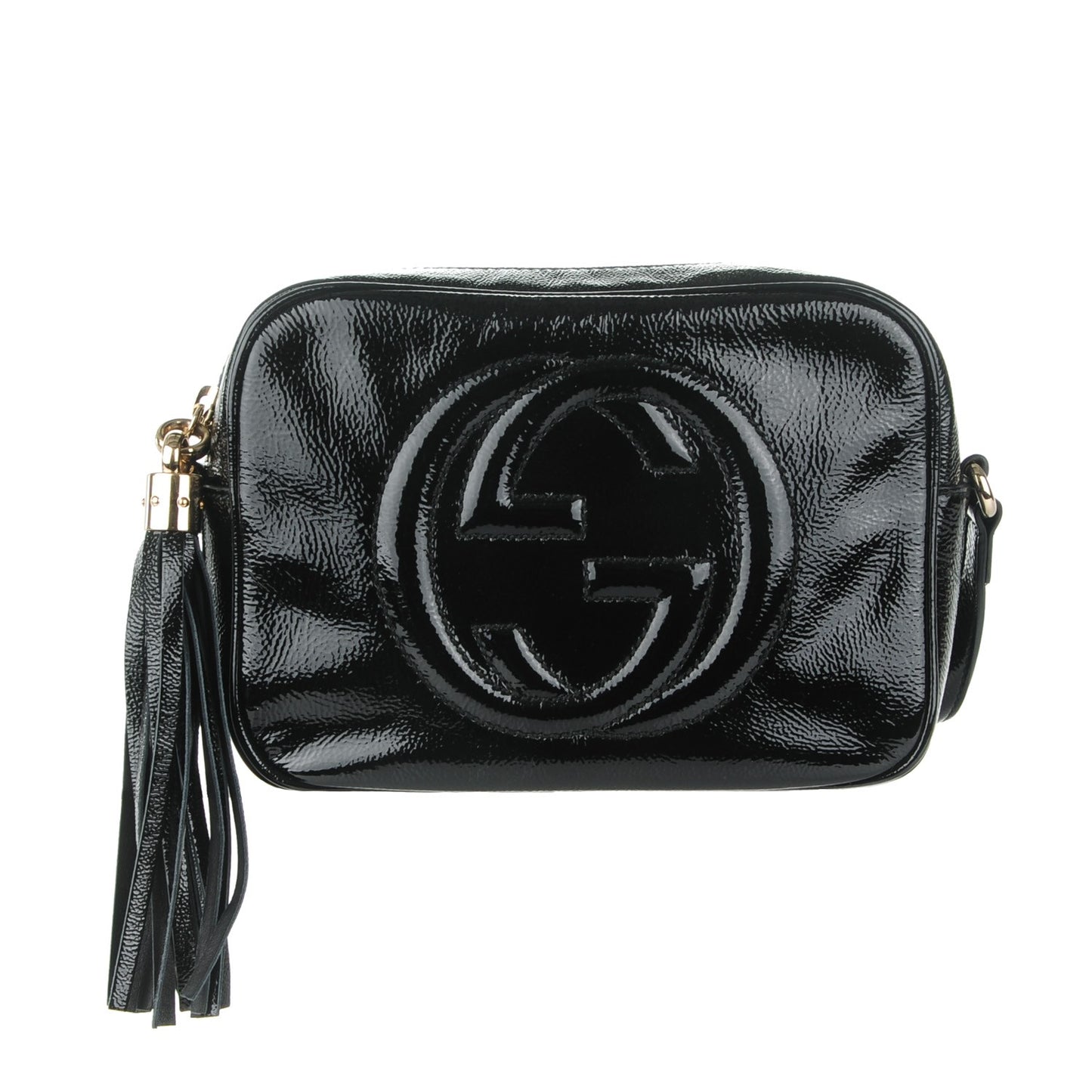 Soft Patent Small Soho Disco Bag Black
