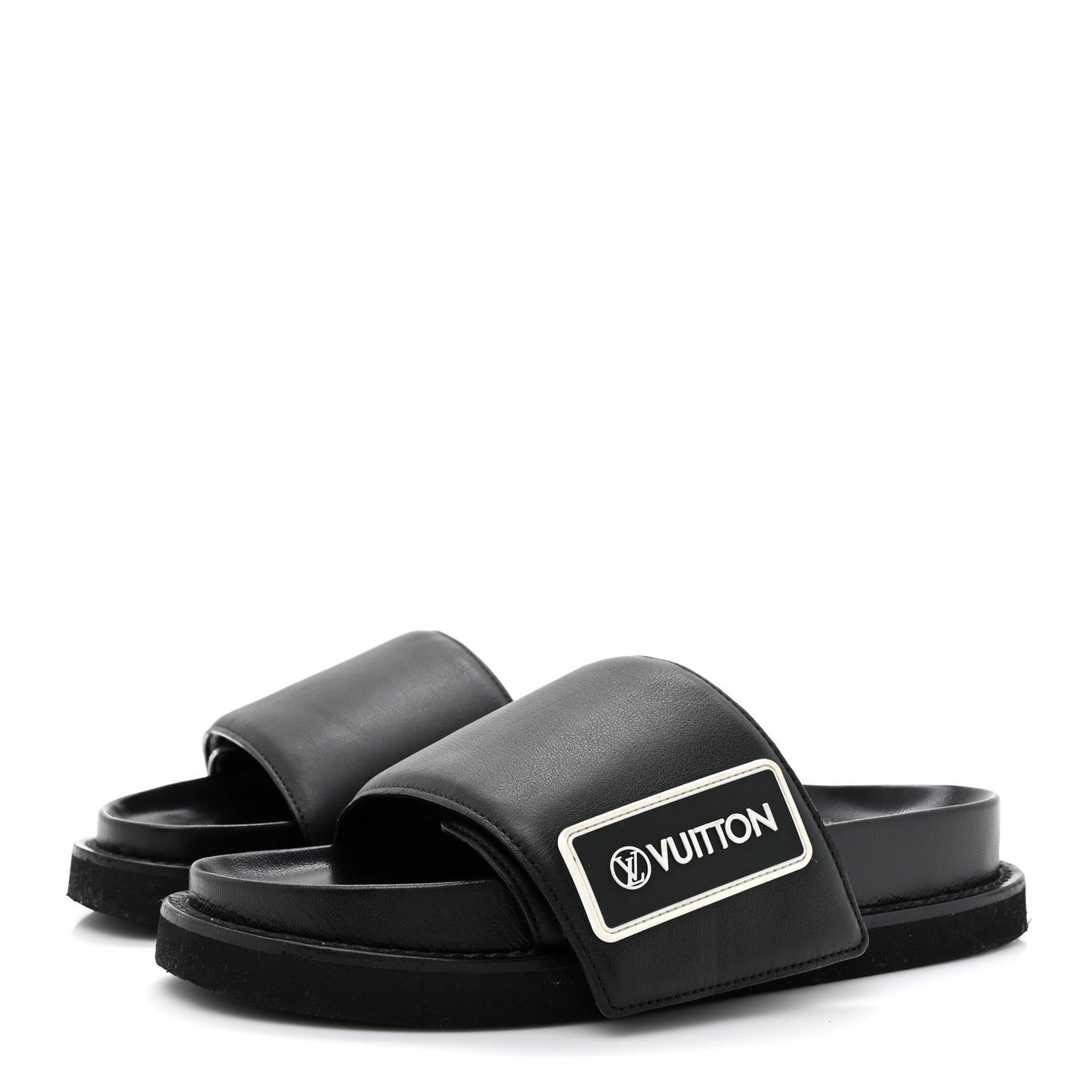 Calfskin Womens Pool Pillow Sunset Mules 36 Black