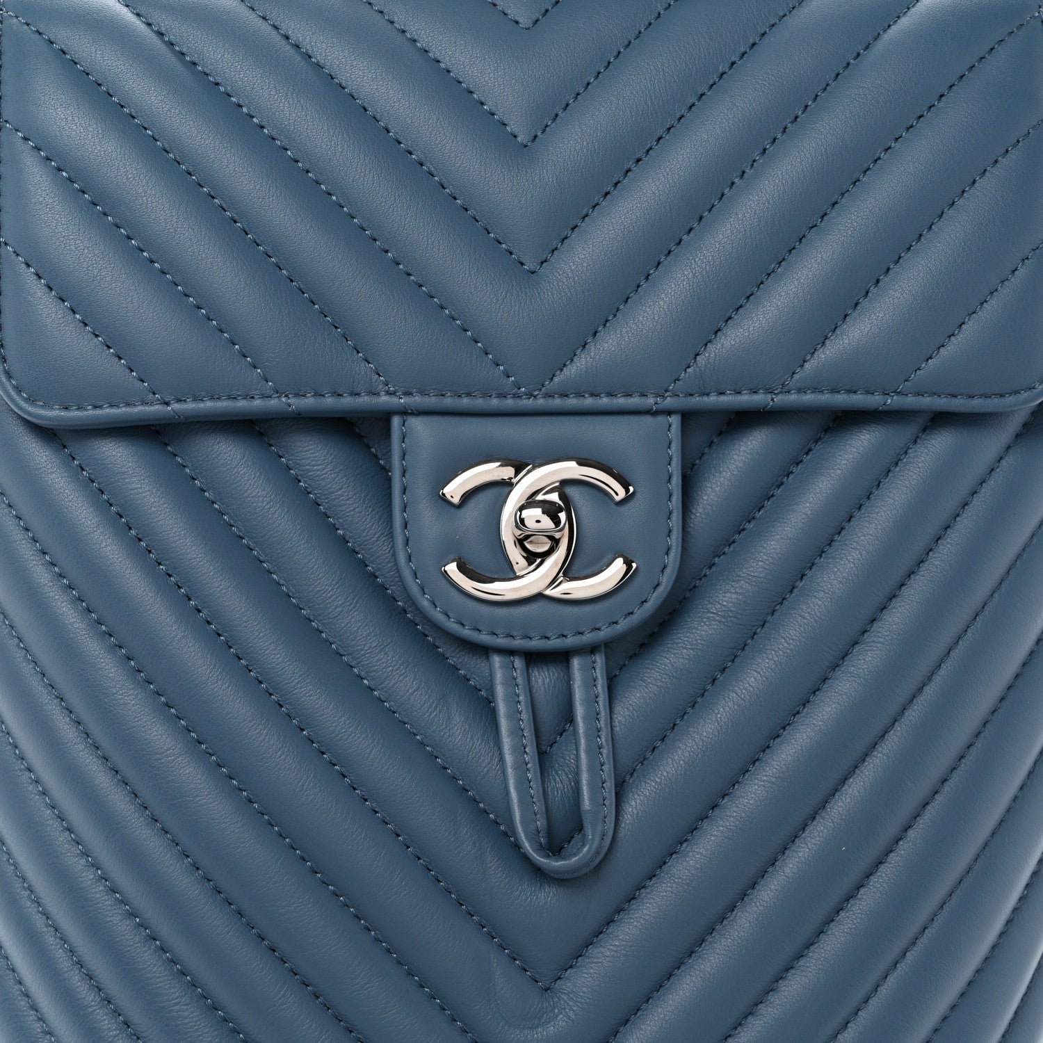 Chanel Calfskin Chevron Quilted Small Urban Spirit Backpack Blue 8 of 10